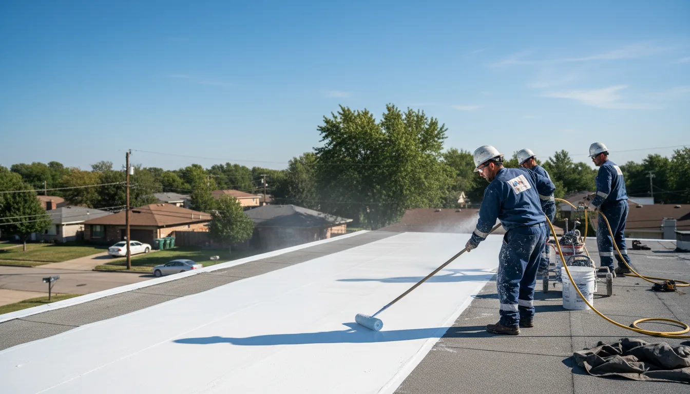 Commercial roof coating in Saunemin, IL near me
